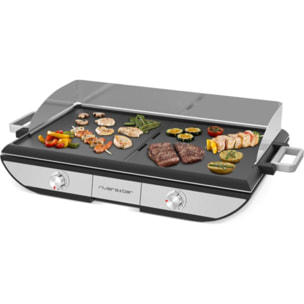 Plancha électrique RIVIERA ET BAR QPL 650 noir gris à poser, 50x30 cm