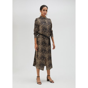 Vestito chemisier stampa animalier