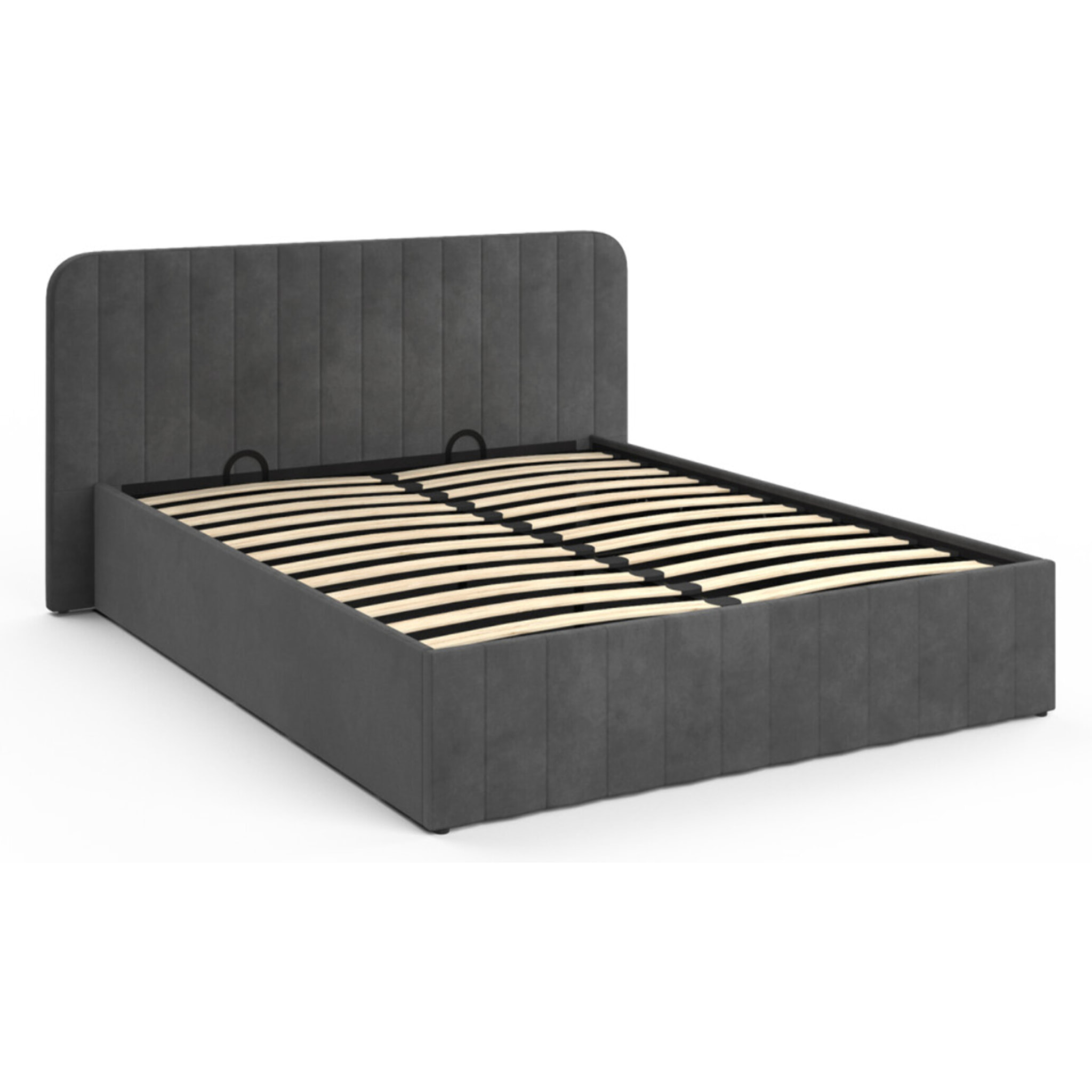 Lit coffre Valentina 160x200cm velours gris