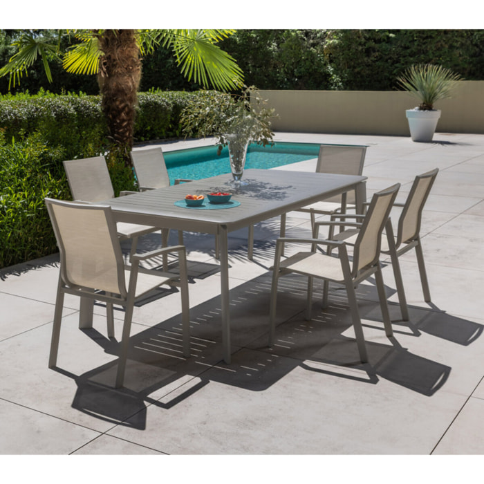 Ensemble table et chaises de jardin  - gris - ROME