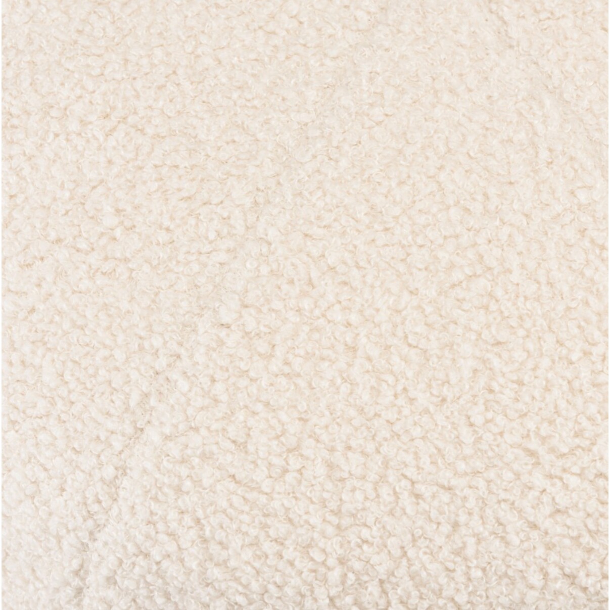 AGATHE - Pouf rond en tissu bouclette blanc D47cm