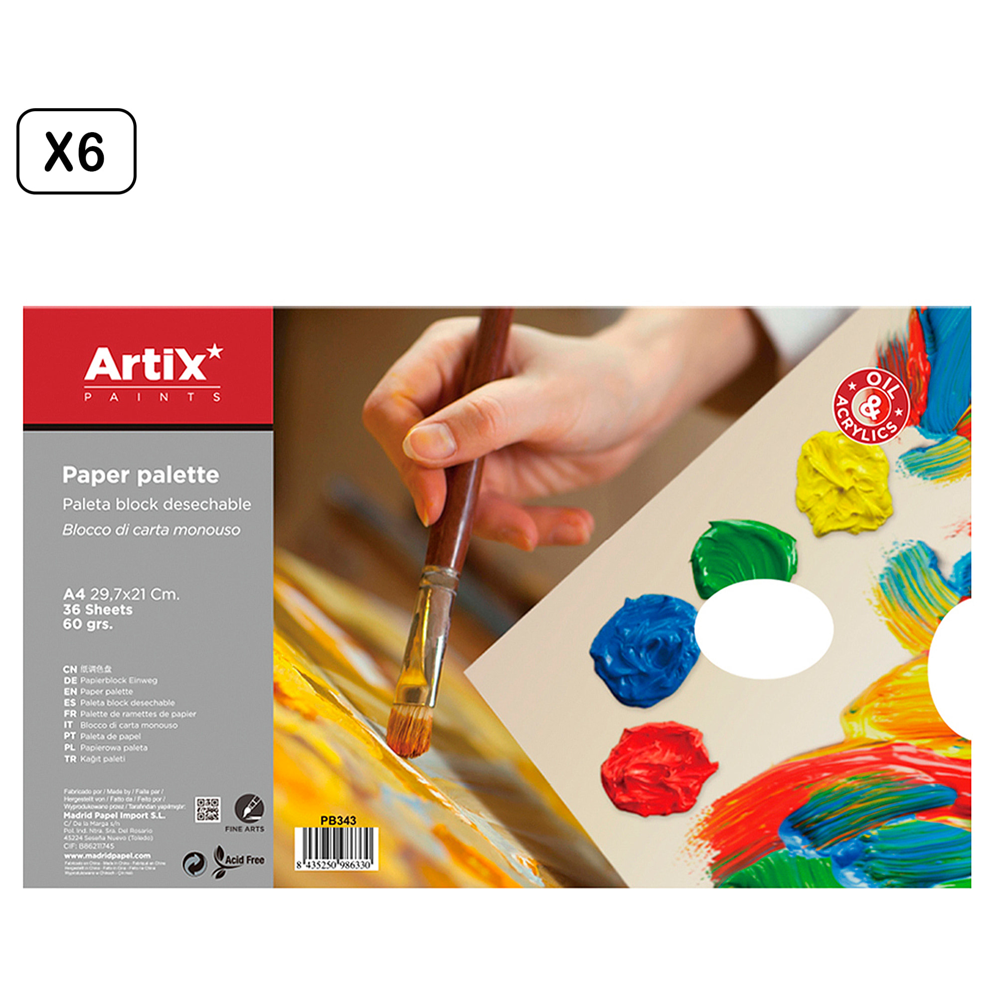 Confezione da 6 unità PALETTA TIPO BLOC DISPOSABILE A4 36 FIORI