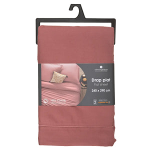 Drap en coton - rose blush 240x290 cm