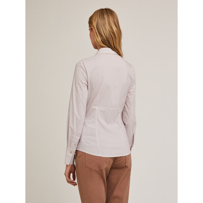 Motivi - Camisa en popelina de rayas - Rosa