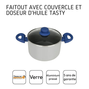 Faitout avec dosage d'huile et couvercle 20 cm Tasty Casserole