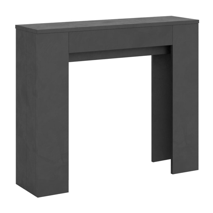 Console extensible 90x42/302 cm Evolve Chêne Nature rallonges internes avec bancs inférieur et supérieur