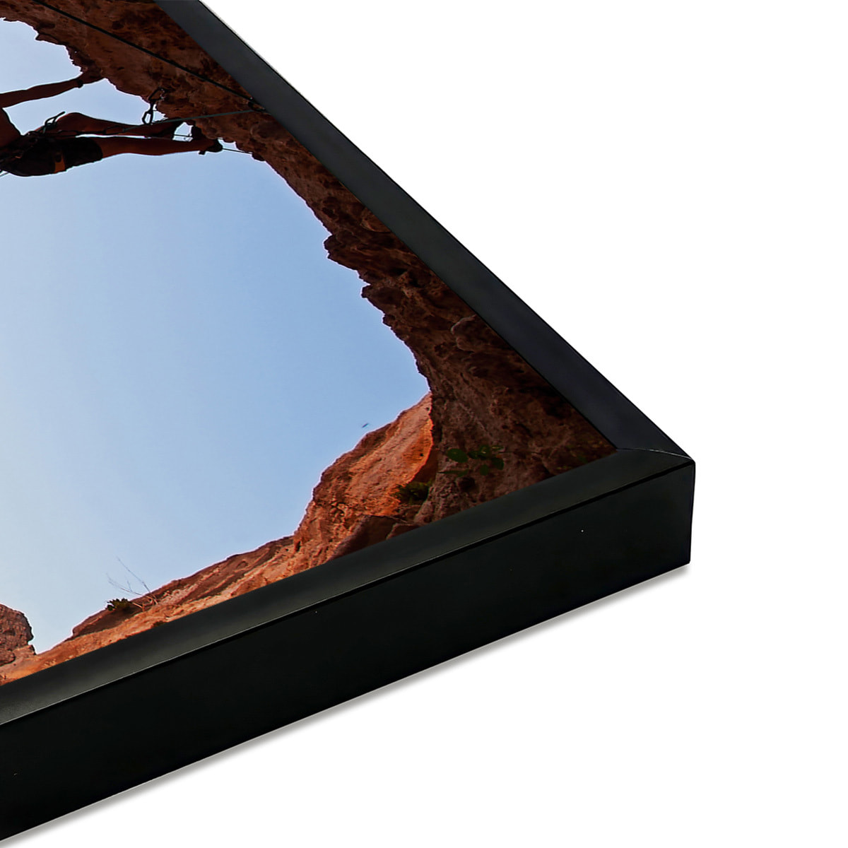 Affiche encadrée escalade en falaise Affiche + cadre en métal - Noir