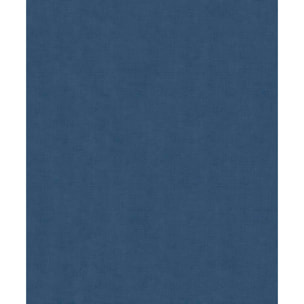 Papier peint uni effet toile lin bleu jean