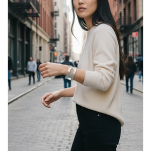 Brazalete pulsera ancha latón Elipse plata chapado 10µ