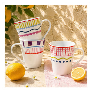 Lot de 6 mugs, RELAX SUNSET