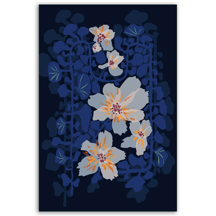 Affiche de fleurs Tableau orchidées bleues en ombre douce Affiche seule