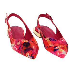Ballerine slingback multicolor in raso