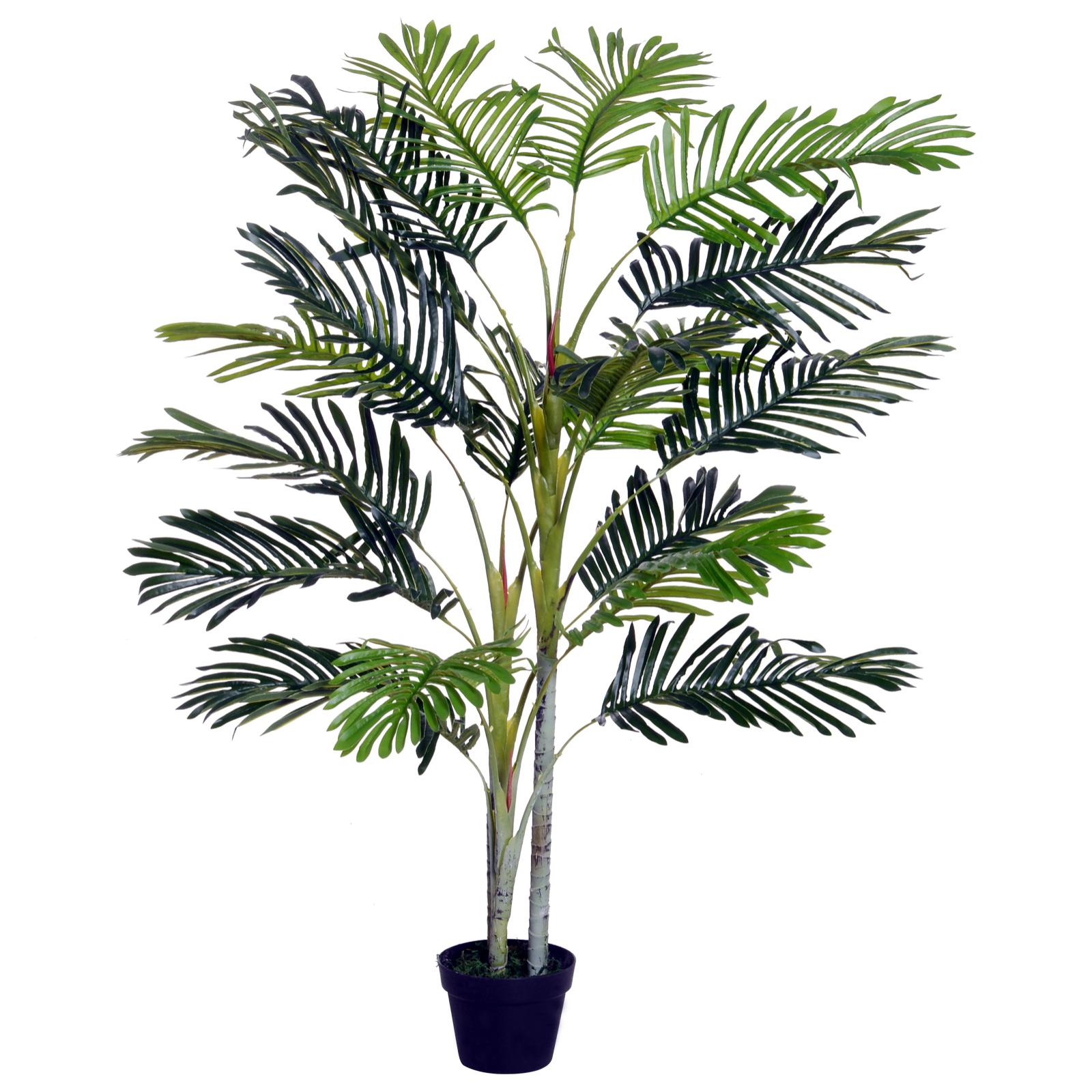 Outsunny Palmier artificiel hauteur 150 cm arbre artificiel décoration plastique fil de fer pot inclus vert