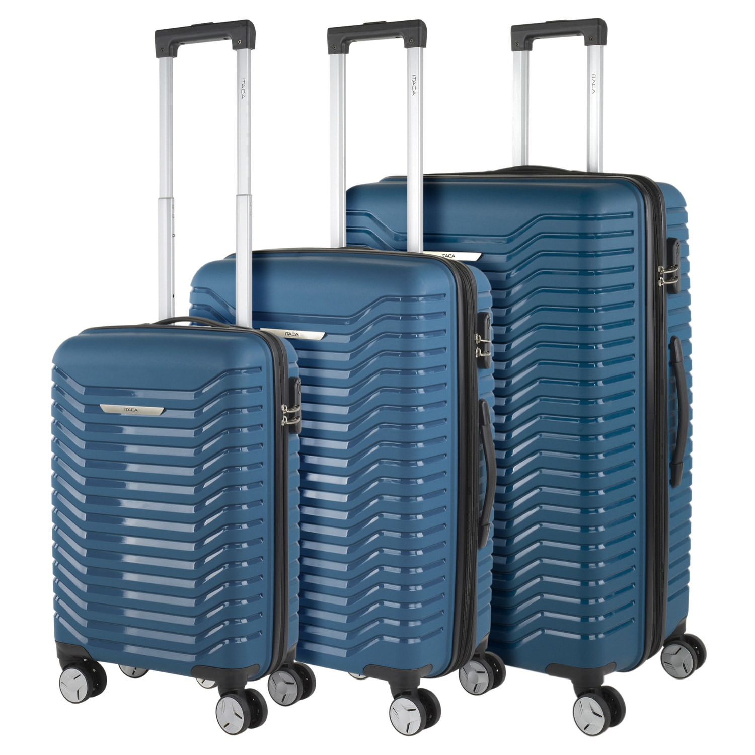 Juego De Maletas Rígidas Pp Itaca Glasgow Petroleo