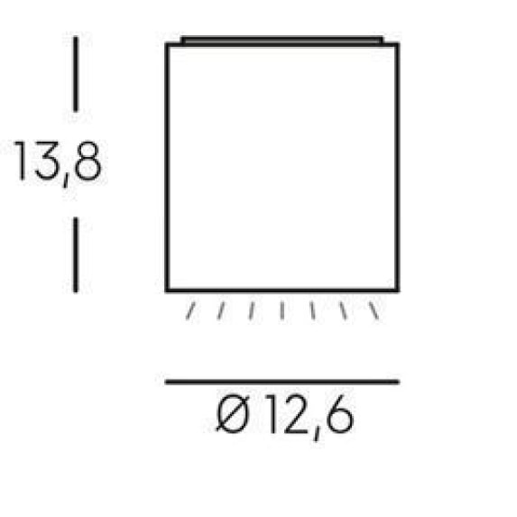 Show - Plafoniera Cilindrica Da Soffitto A Led 12W A Luce Calda Colore Grigio