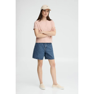 Camiseta rosa palo de manga corta y corte recto con logo engomado Polo Club