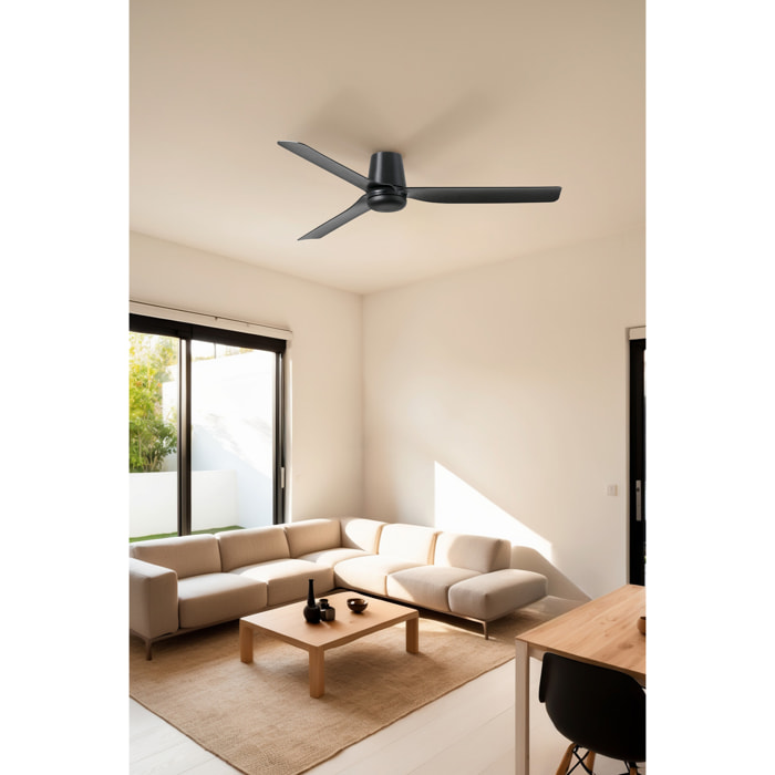 PUNT TUB M Ventilateur de plafond noir/noyer TUYA