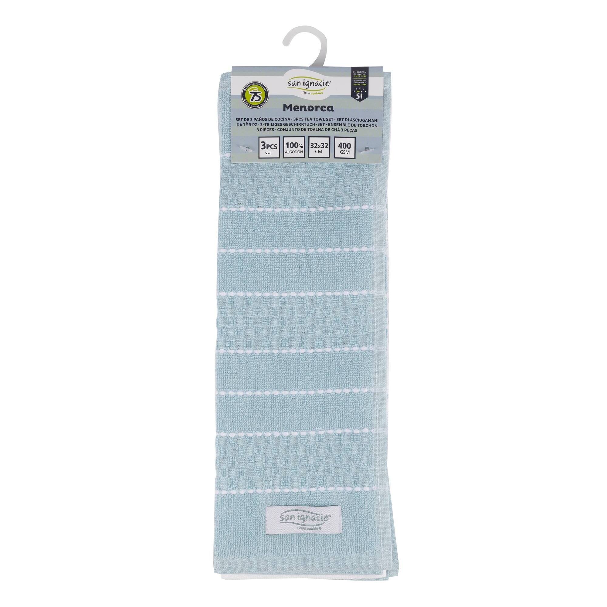 Set de 12 paños de cocina de 32x32cm 100% algodón 400gsm