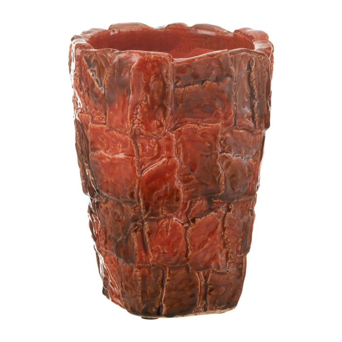 J-Line vase Akane - céramique - rouge - small - Ø 17.5 cm