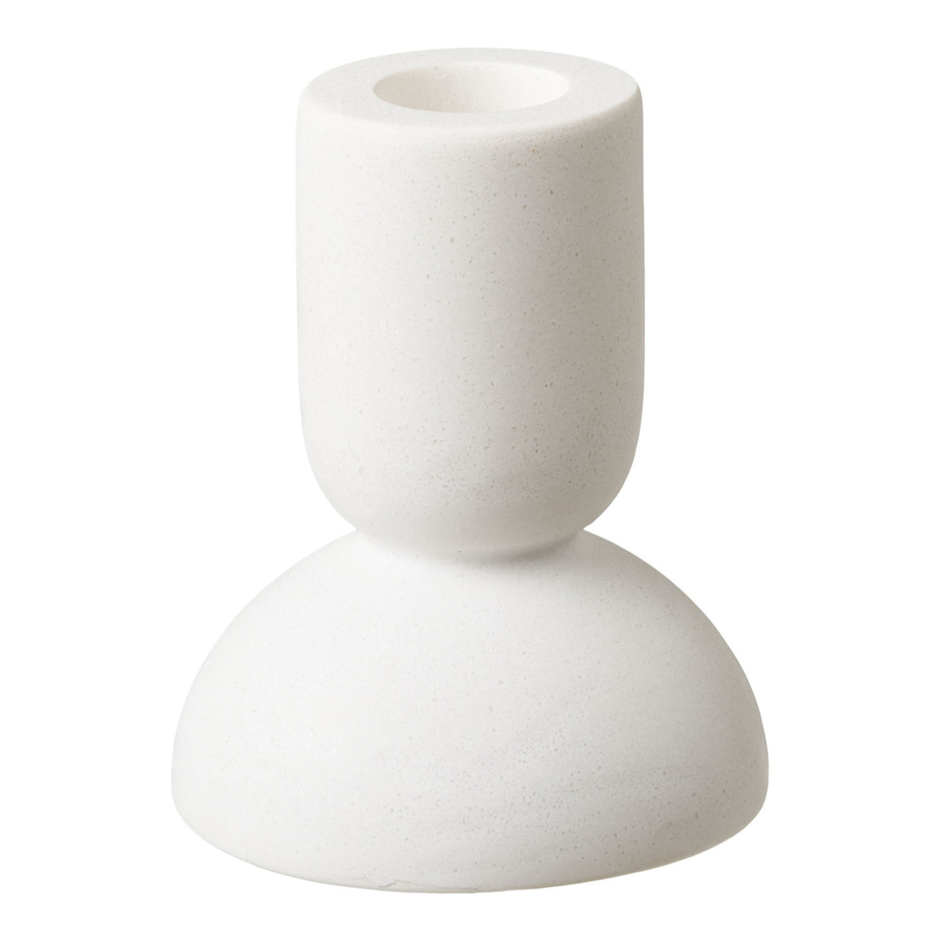 Set 2 portacandele in calcare bianco biomaterico — Vikasa Home