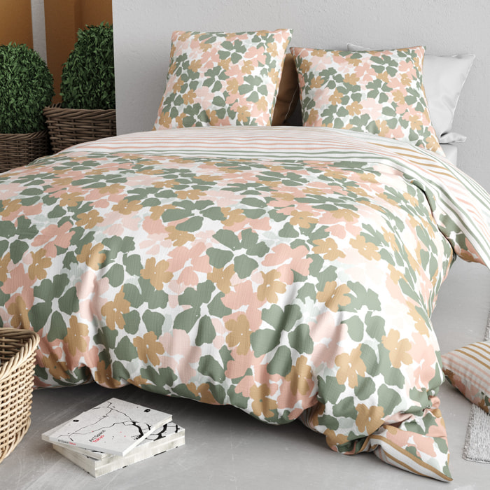 Parure Housse De Couette 3pcs 100% Coton 57 Fils MADERE