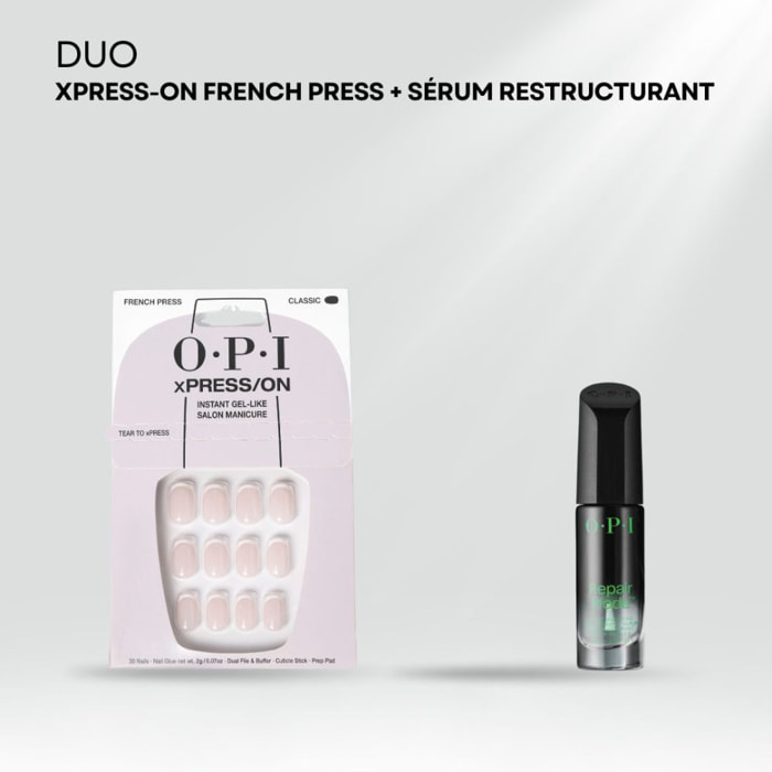 Repair Mode - Sérum Restructurant pour les Ongles fragiles et endommagés - 9ml xPRESS-ON - French Press - Faux ongles réutilis