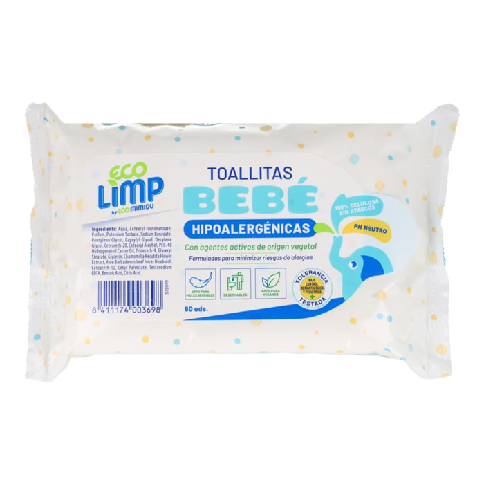 Toallitas Bebé Mimidu ECO 60 Uds