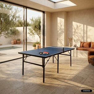 Table de ping pong d'intérieur médium avec 2 raquettes et 3 balles  TABLE DE PING PONG MEDIUM PLIABLE
