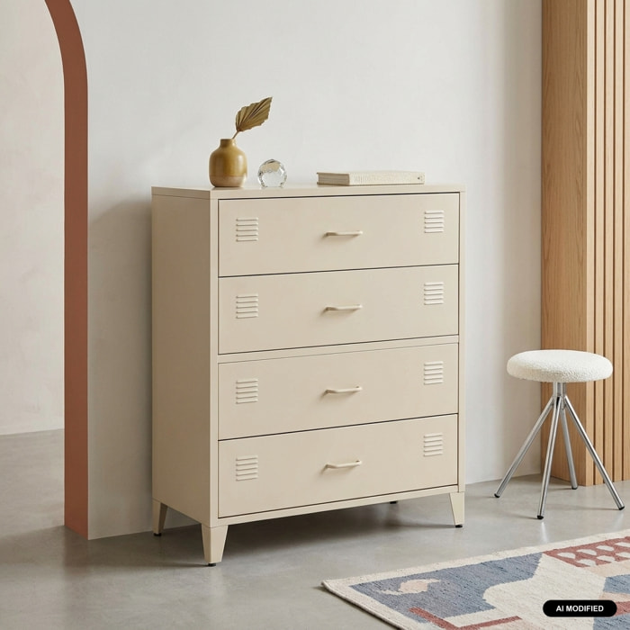 Commode industrielle acier 4 tiroirs SOHO