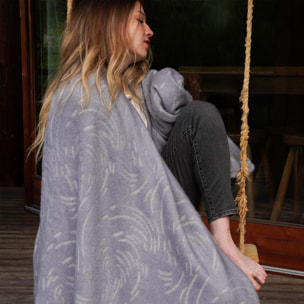 Couverture laine Mérinos très douce - Gris