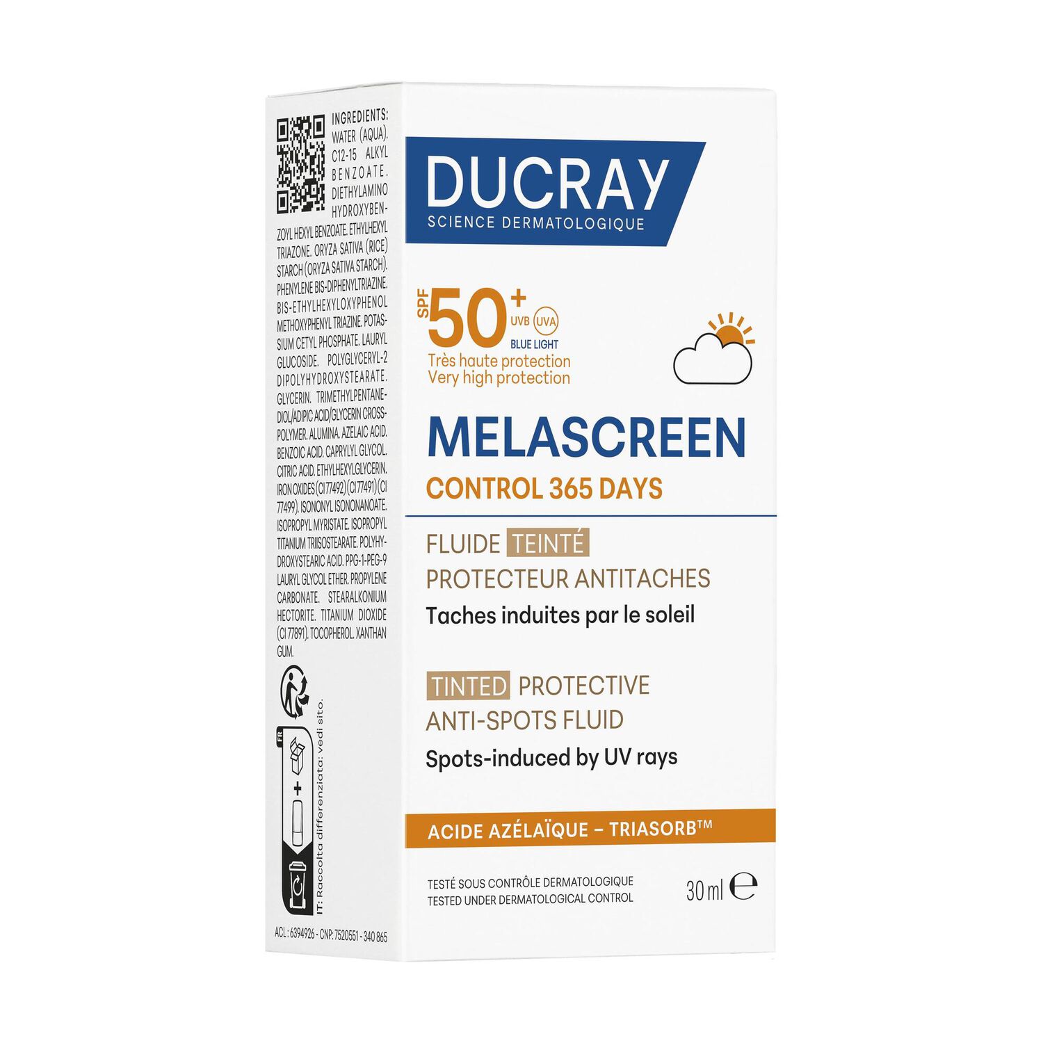 Melascreen Control 365 jours - Fluide solaire teinté 30 ml
