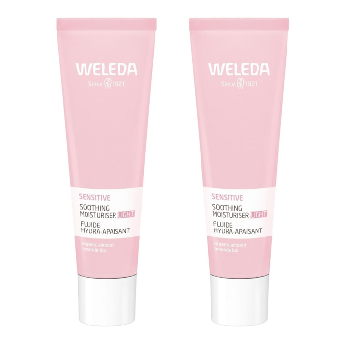 WELEDA - Duo Fluide hydra-apaisant Sensitive - Protège et apaise - Sans parfum - Certifié Natrue**- Tube 30 ml x 2