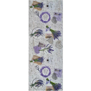 SPRINTY Alfombra vinílica de cocina diseños de lavanda en violeta, varias medidas disponibles.