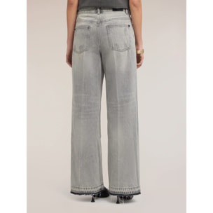 Motivi - Jeans palazzo con orlo sfrangiato - Grigio