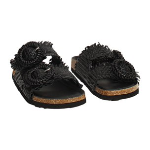 Sandalias chancla negras trenzadas