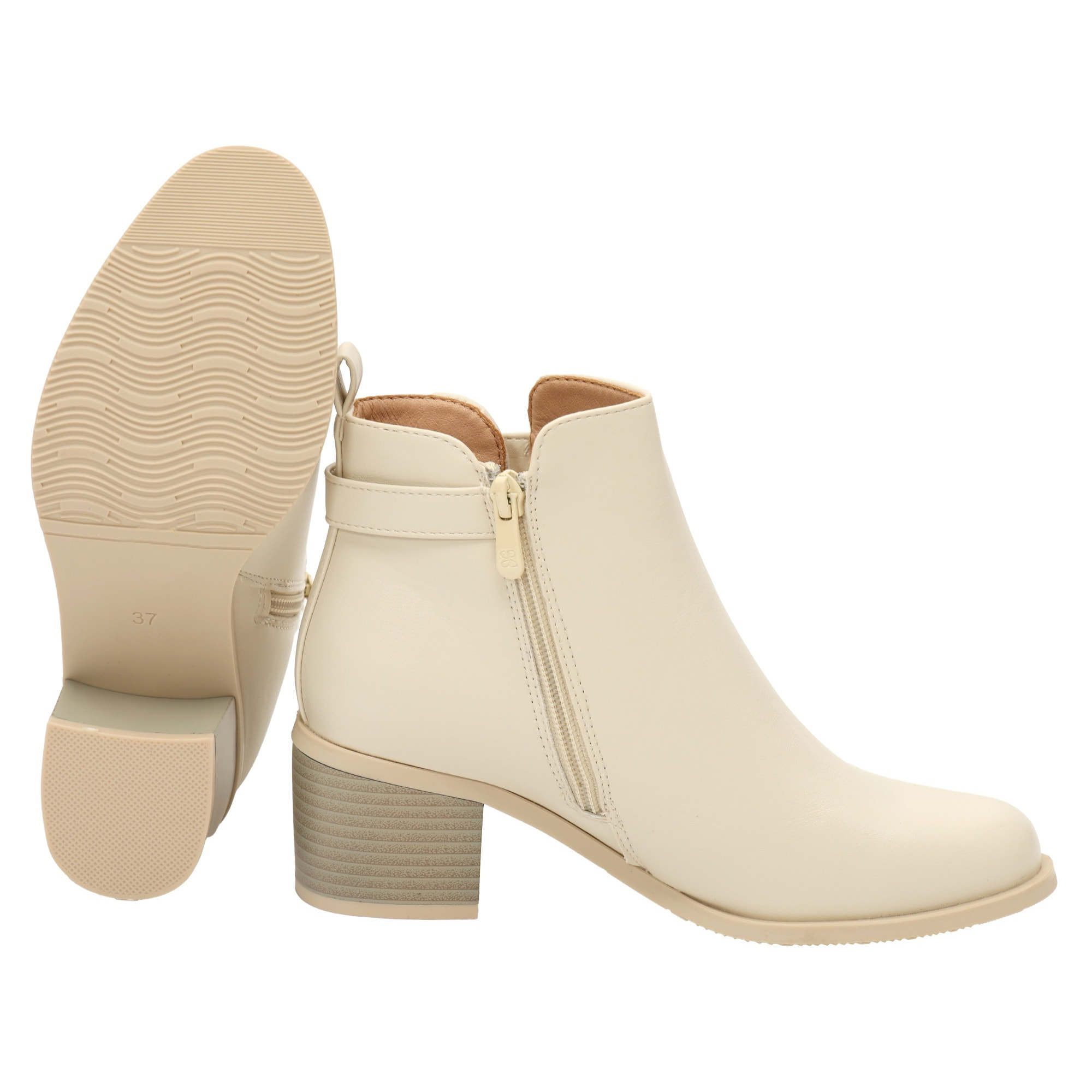 Stivaletti in pelle con tacco comodo