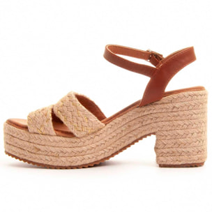 Sandalias de Tacón - Beige - Altura: 7 cm