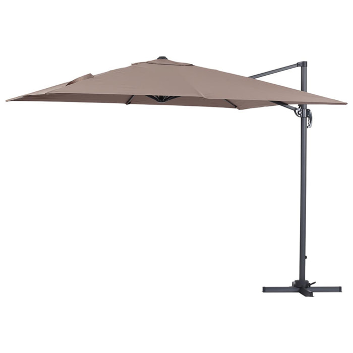 Parasol déporté "Sun 3" - 3 x 3 m - Taupe