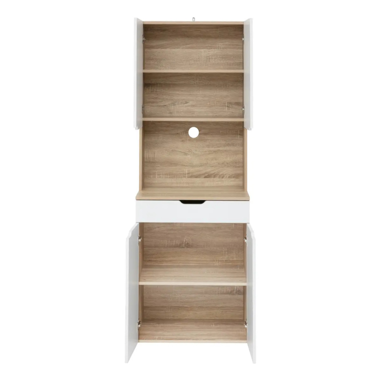 Buffet de cuisine 4 portes Eat up blanc et bois