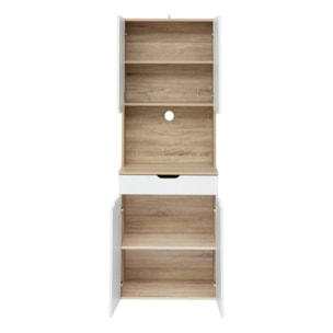 Buffet de cuisine 4 portes Eat up blanc et bois