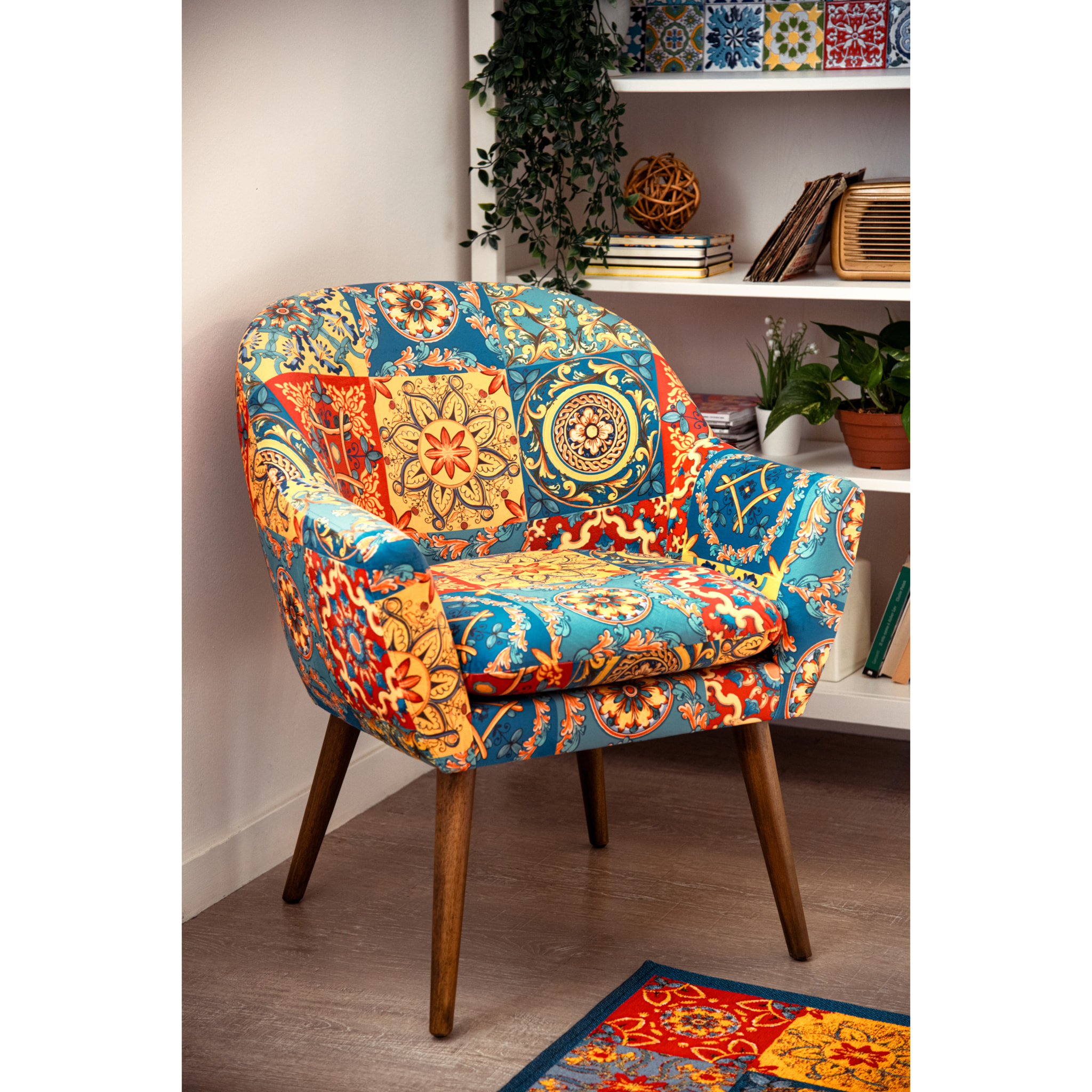 Poltrona Excelsa Trinacria poliestere e multistrato 70,5x65x83 cm multicolore