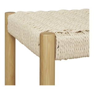 Appendiabiti Ember in bambù naturale con panca in cordoncino di carta 36×95×165 cm