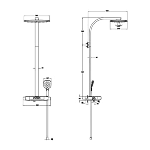 Colonne de douche thermostatique VITRA Aquacontrol Charm S 360 3F