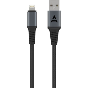 Câble Lightning ADEQWAT vers USB 3M renforcé certifié Apple Noir