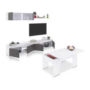 Pack salón con mesa de centro Arlet Plus V2 Blanco Artik (Blanco Mate) - Óxido