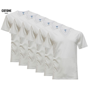 6 T-Shirt Uomo 100% Cotone NOTTINGHAM Art. TV700 Scollo V