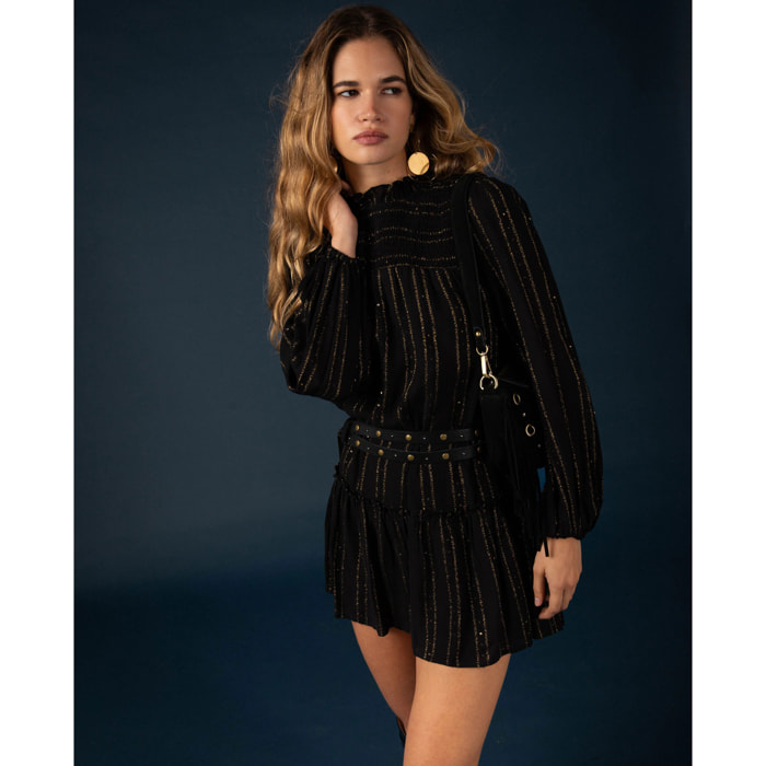 Vestido corto con lúrex de mujer