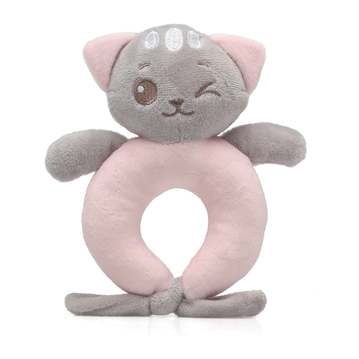 SONAJERO PELUCHE GATITO ROSA