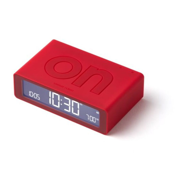 Réveil LEXON Flip Mini de Voyage Rechargeable Rouge