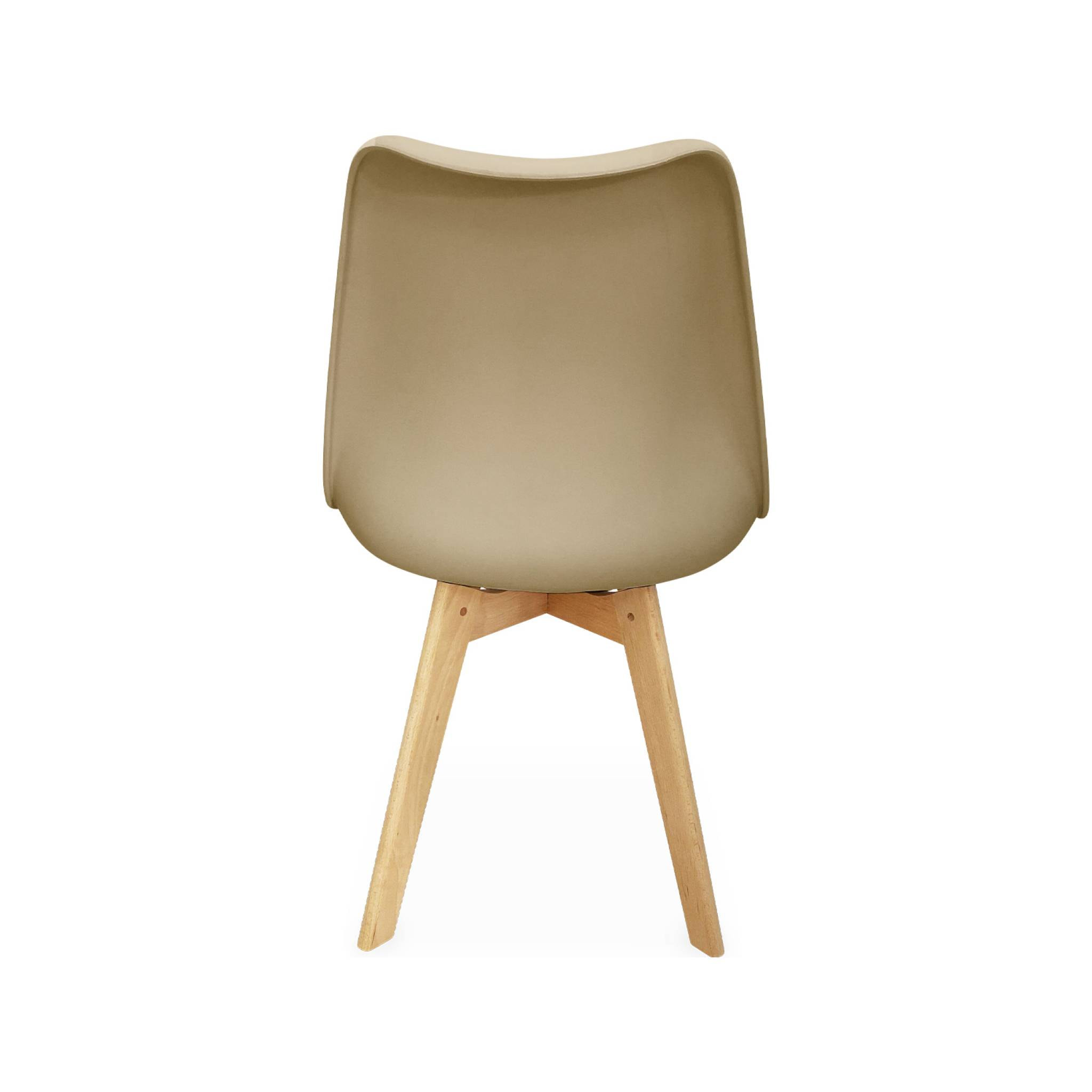 Lot de 4 chaises scandinaves. pieds bois de hêtre. chaise 1 place. cappucinno